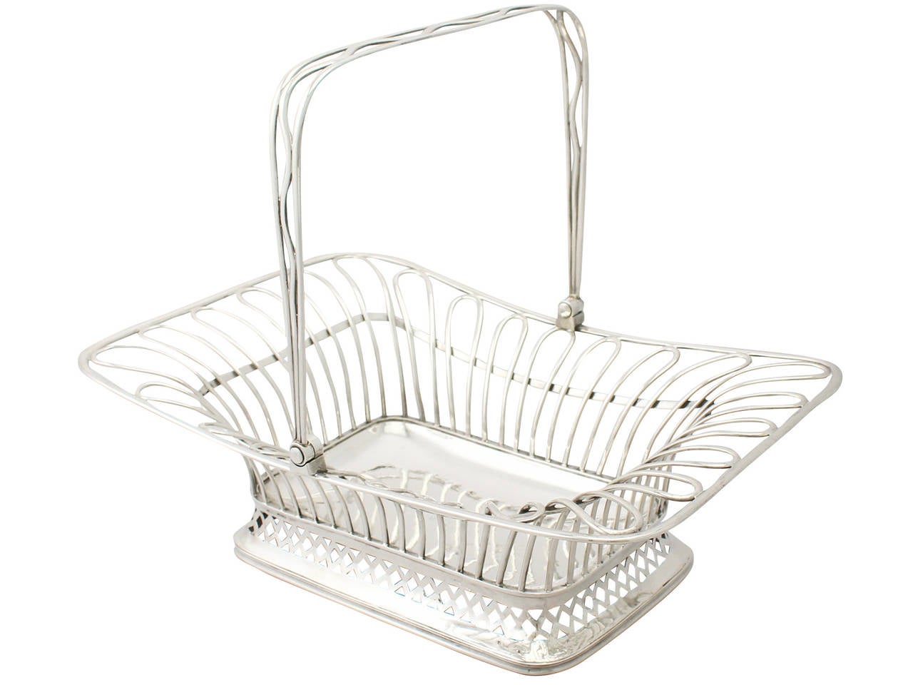 Scottish Sterling Silver Cake/Fruit Basket - Antique George III