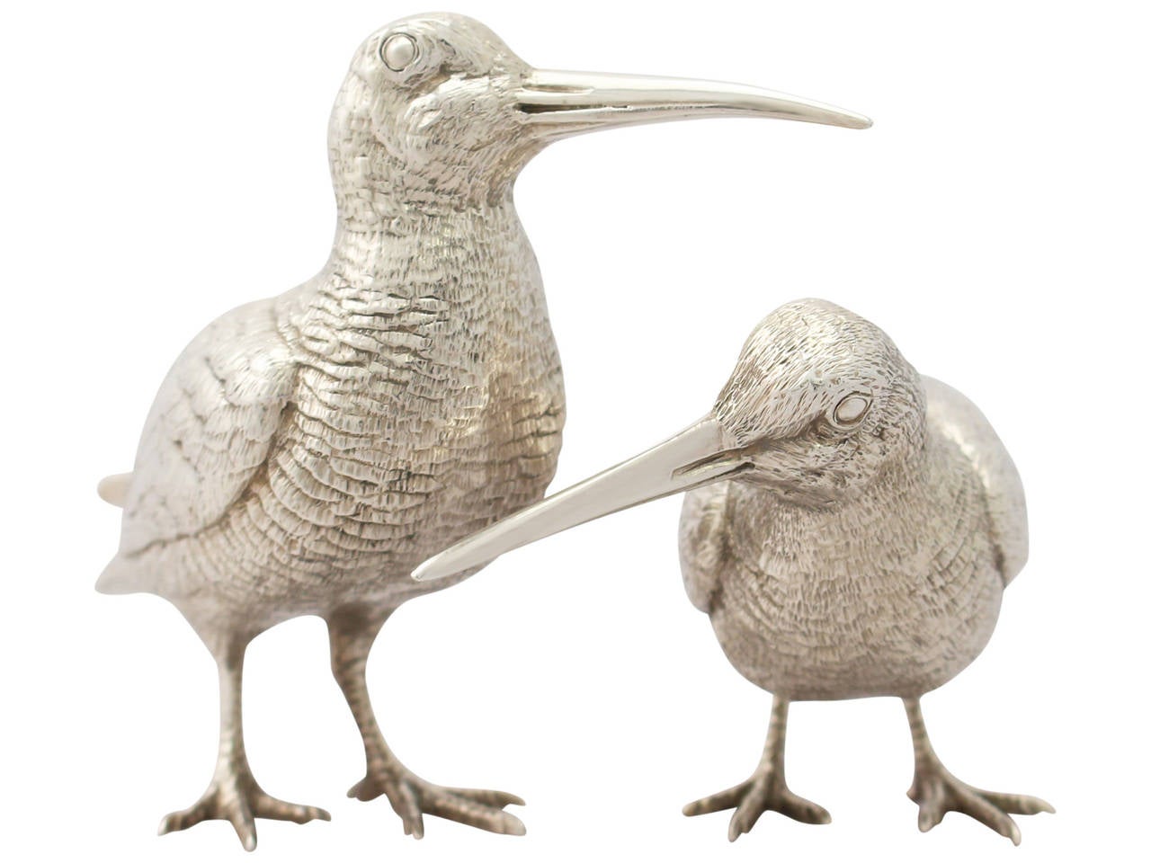 A fine contemporary pair of cast sterling silver model snipes; an addition to our silver animal collection

These fine contemporary cast sterling silver ornaments have been realistically modelled in the form of a pair of snipes.

These silver