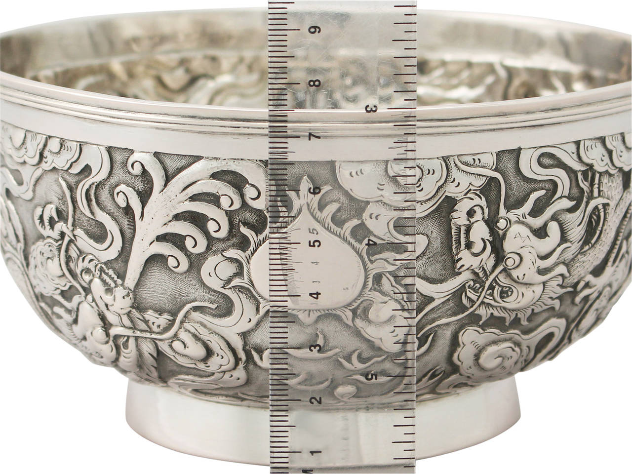 English Chinese Export Silver Bowl - Antique Circa 1890