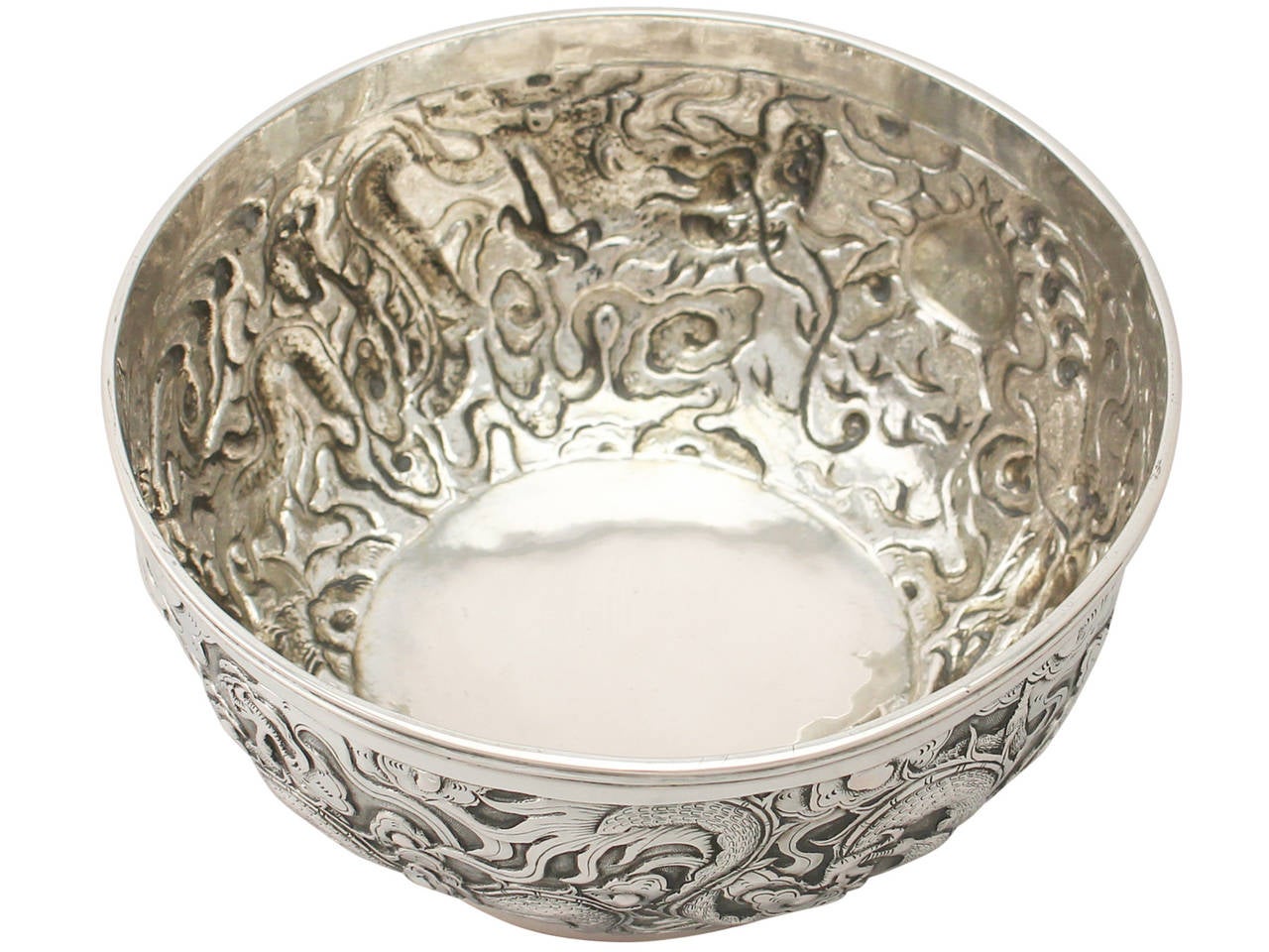Chinese Export Silver Bowl - Antique Circa 1890 3