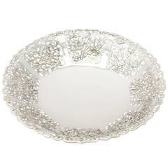 Chinese Export Silver Fruit Dish - Antique Circa 1880 1