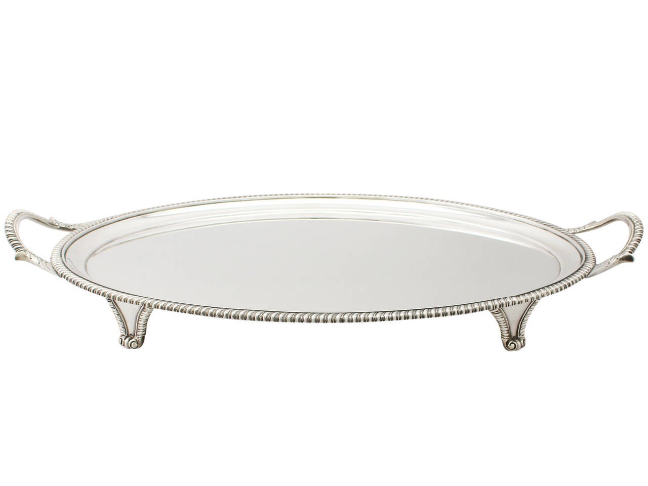 Sterling Silver Two Handled Tray, Antique George IV