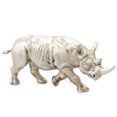 Sterling Silver Model of a Rhinoceros, Contemporary 2011 3