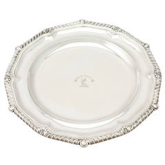 Sterling Silver Dinner Plate, Antique Early Victorian