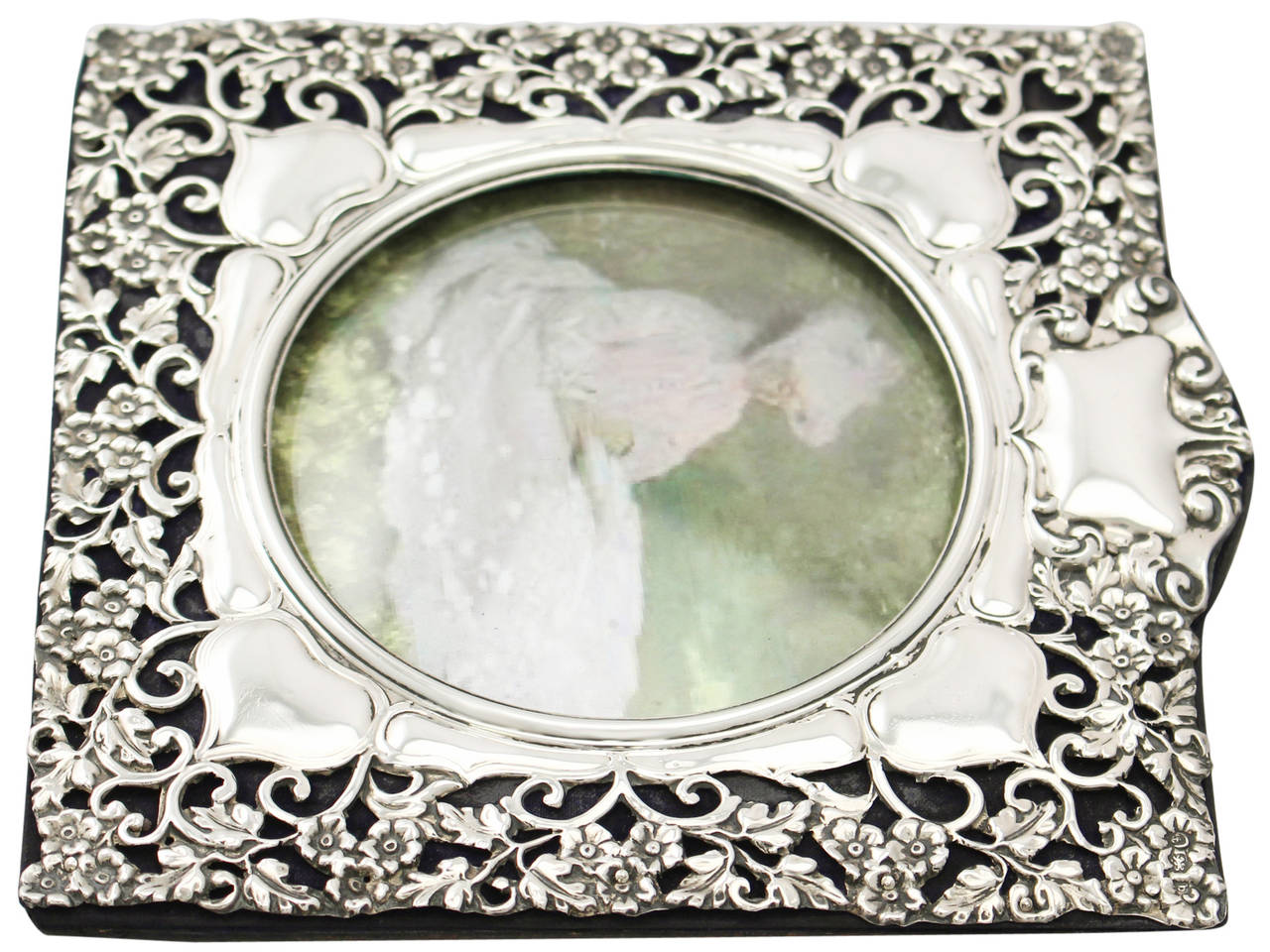 Sterling Silver Photograph Frame, Antique Edwardian For Sale at 1stdibs