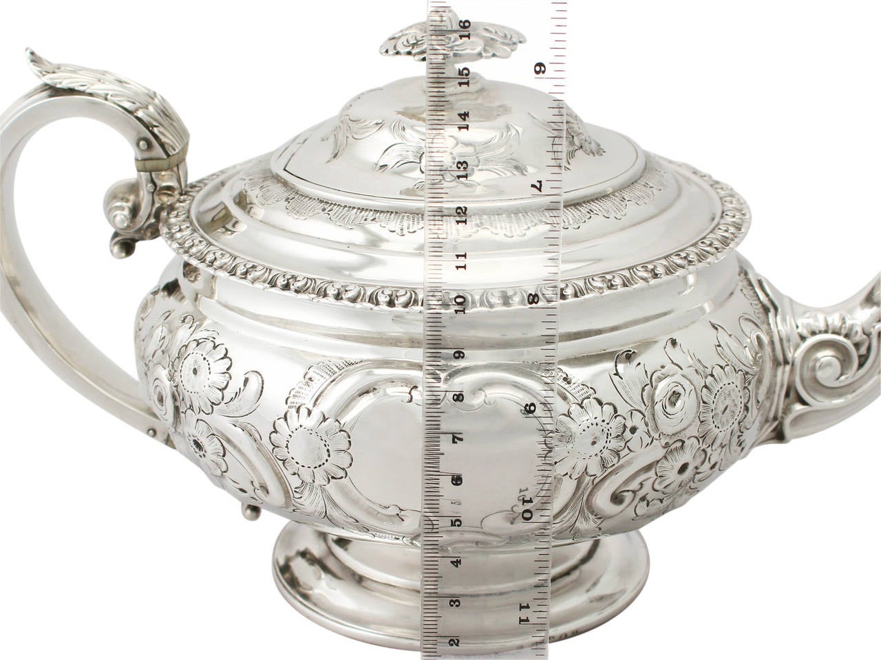 Scottish Sterling Silver Teapot, Antique George IV 4