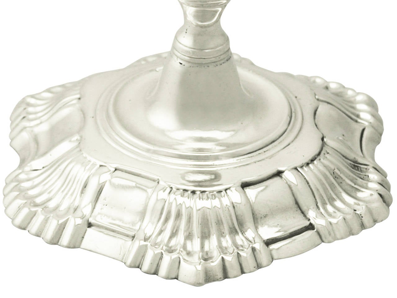 Sterling Silver Taperstick by John Café, Antique George II In Excellent Condition In Jesmond, Newcastle Upon Tyne