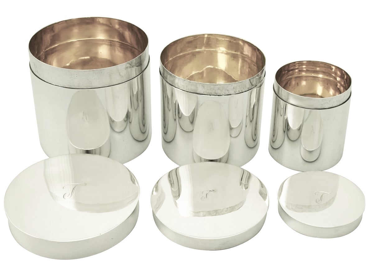 18th Century Set of German Silver Nesting Boxes - Antique Circa 1795