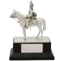 Retro Scottish Sterling Silver Presentation Royal Guard on Horseback, Contemporary
