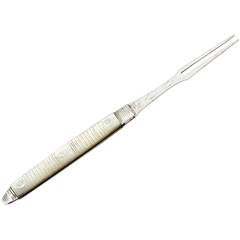 Sterling Silver and Mother-of-Pearl Fruit Fork, Antique George III 5