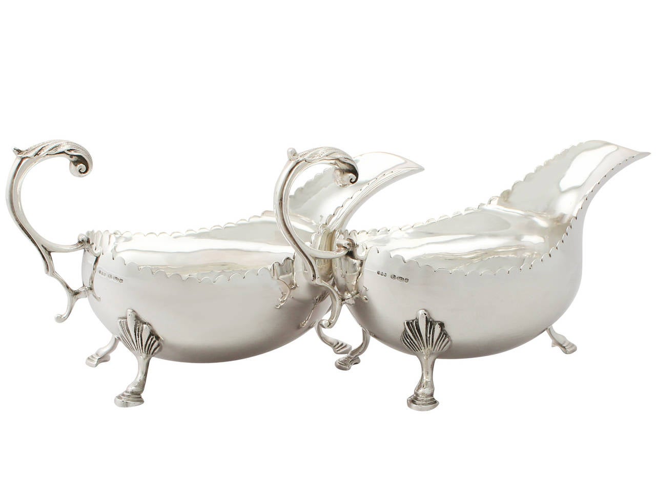 Vintage Irish Sterling Silver Sauceboats / Gravy Boats For Sale at 1stdibs