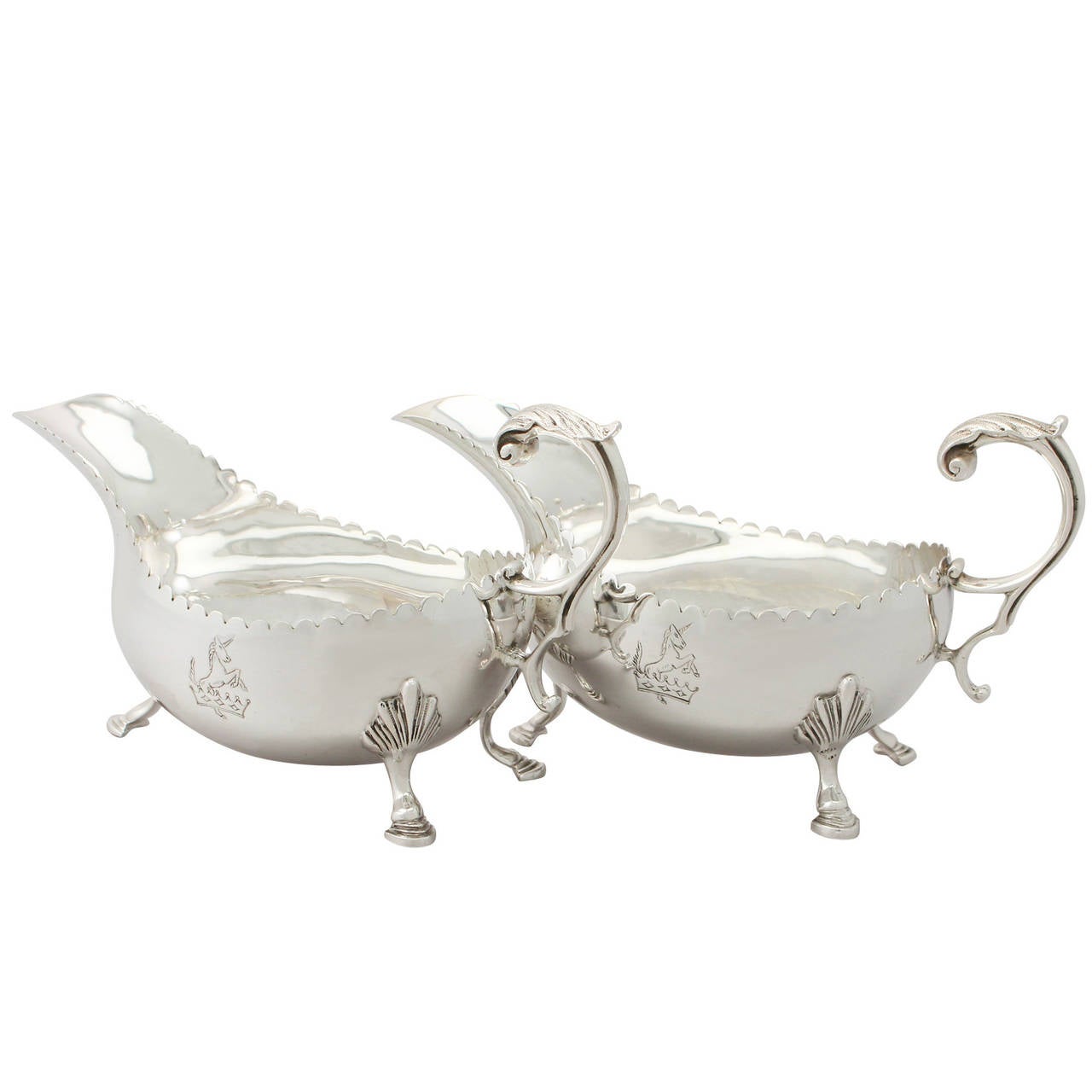 Vintage Irish Sterling Silver Sauceboats / Gravy Boats For Sale at 1stdibs