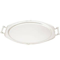 Sterling Silver Drinks or Tea Tray, Art Deco Style, Vintage George VI 10