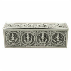Indian Silver Box, Antique, circa 1880