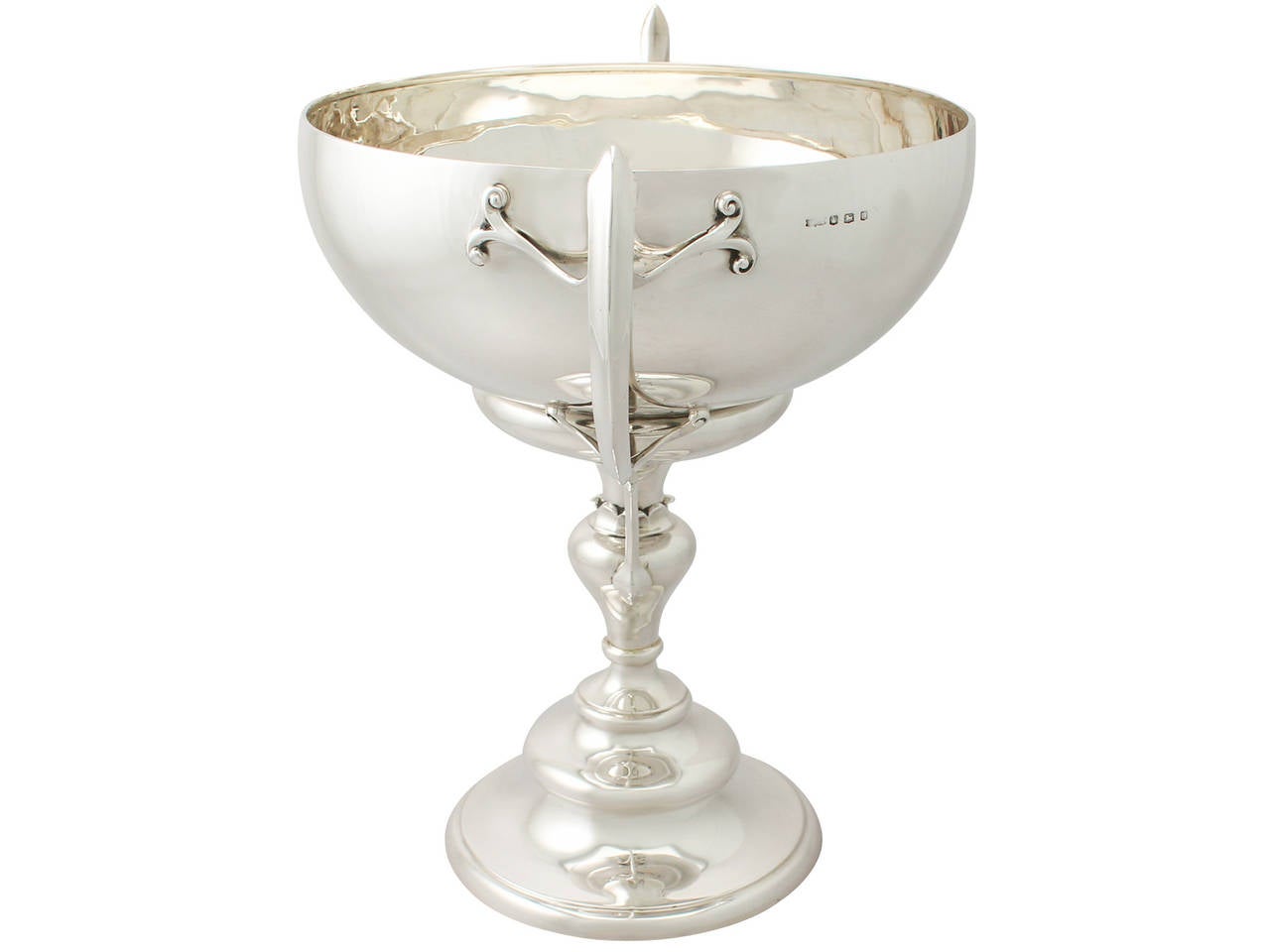Sterling Silver Presentation Cup/Bowl - Art Nouveau Style - Antique George V In Excellent Condition In Jesmond, Newcastle Upon Tyne