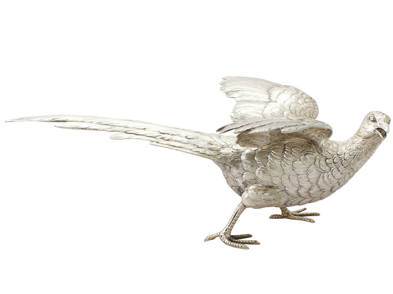 Mid-20th Century German Sterling Silver Table Pheasants - Antique Style - Vintage 1959