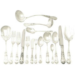 Mexican Sterling Silver Canteen of Cutlery for 12 Persons, Vintage, circa 1960