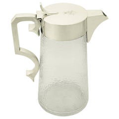 Austro-Hungarian Cut Glass and Silver Mounted Lemonade or Water Jug