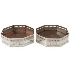 Pair of Sterling Silver Coasters - Antique George III 5