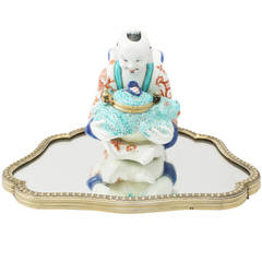 Antique 1900s, French, Porcelain, Silver and Glass Inkwell 9