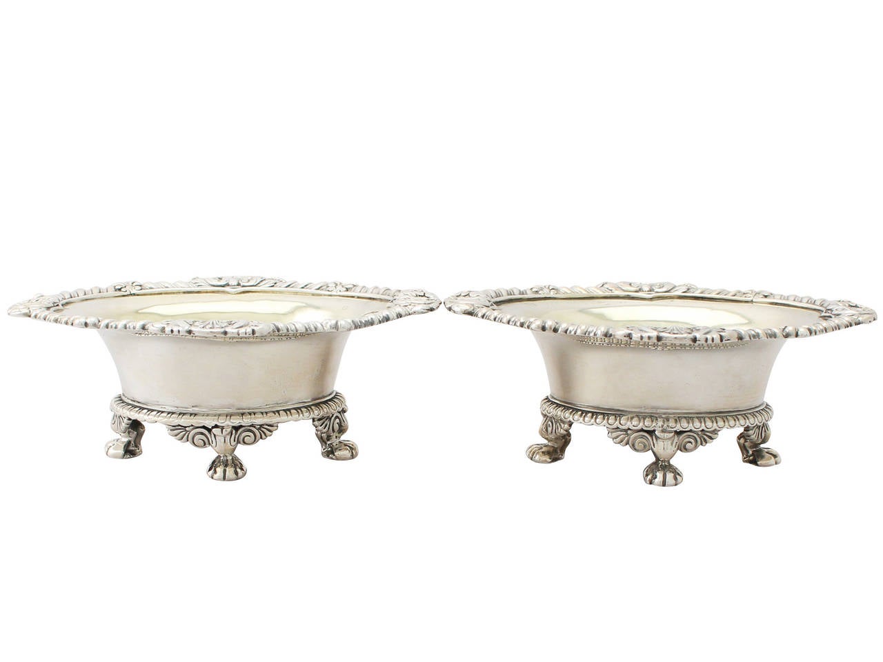 Sterling Silver Salts by Paul Storr, Regency Style, Antique William IV