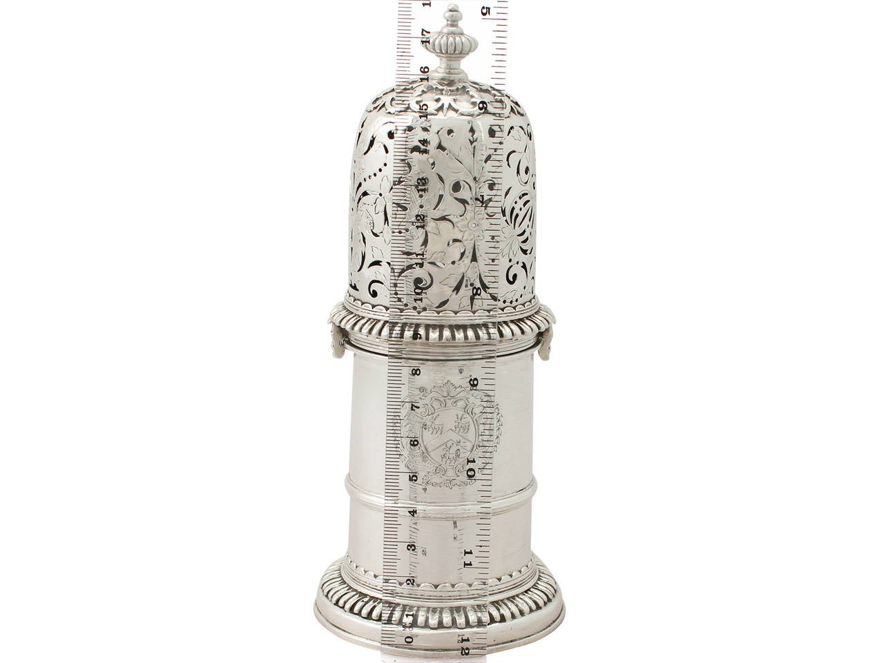 Britannia Standard Silver Lighthouse Style Sugar Caster, Antique William III 4