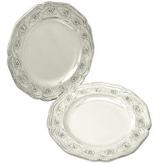 Pair of Sterling Silver Plates - Antique Victorian