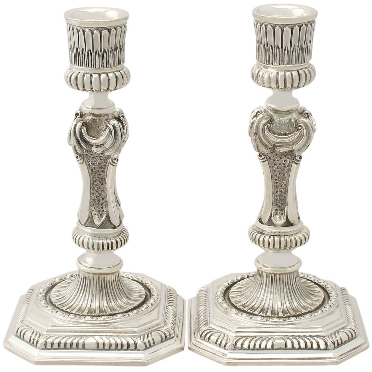 Vintage Sterling Silver Candlesticks, Regency Style For Sale at 1stdibs