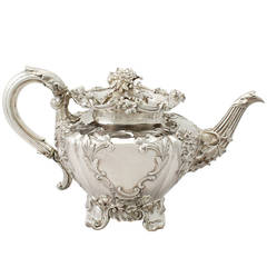 Sterling Silver Teapot, Antique Victorian