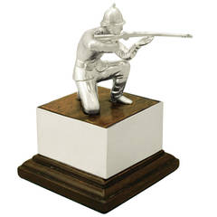 Sterling Silver ‘Soldier’ Presentation Trophy, Vintage Elizabeth II