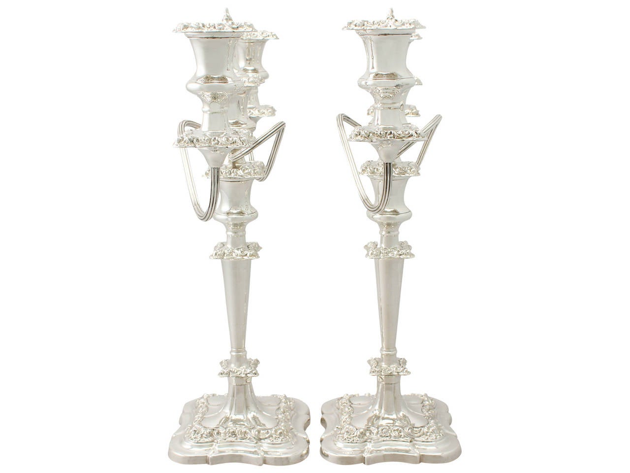 Sterling Silver Three-Light Candelabras or Centerpiece, Vintage