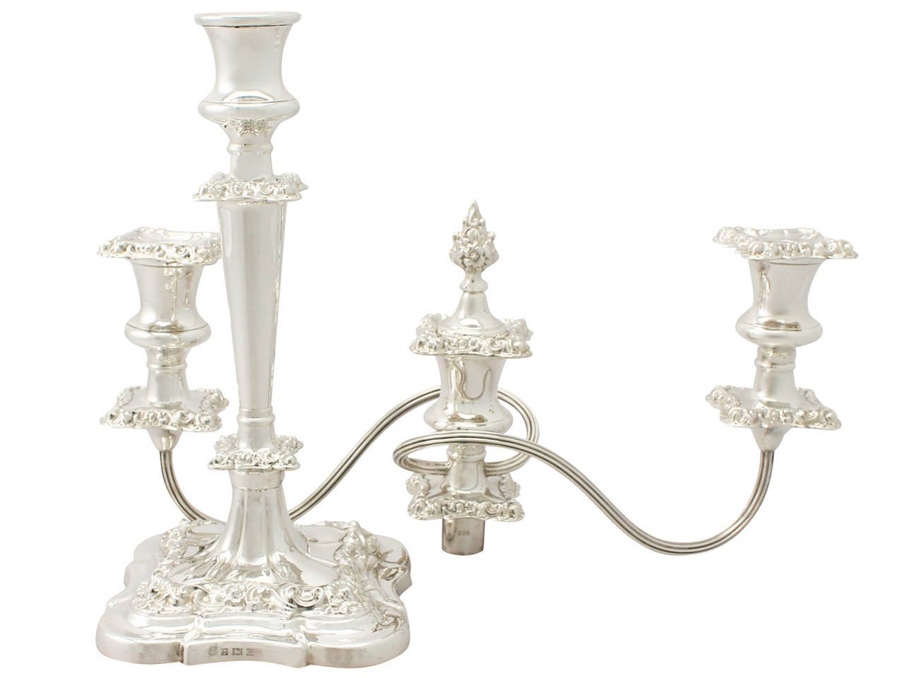 Sterling Silver Three-Light Candelabras or Centerpiece, Vintage In Excellent Condition In Jesmond, Newcastle Upon Tyne