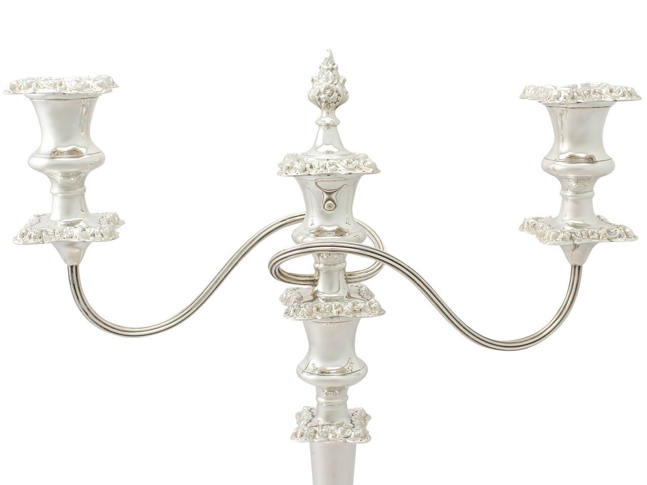Late 20th Century Sterling Silver Three-Light Candelabras or Centerpiece, Vintage