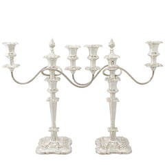 Sterling Silver Three-Light Candelabras or Centerpiece, Vintage