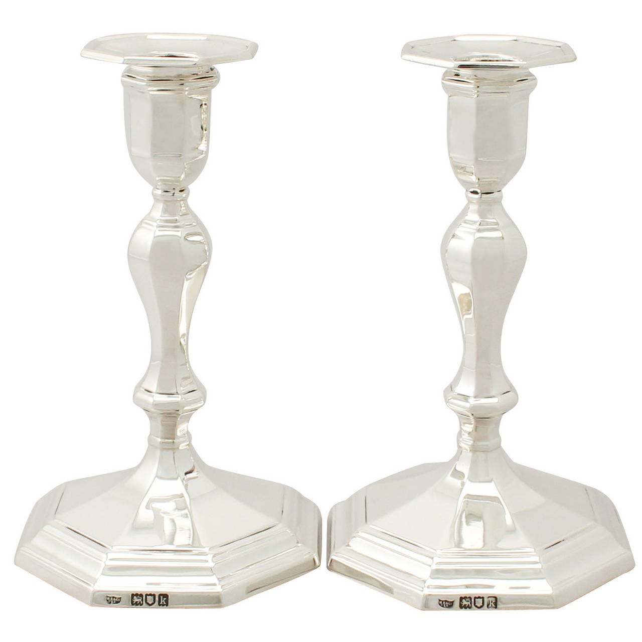 Sterling Silver Candlesticks, Antique Edwardian For Sale at 1stdibs