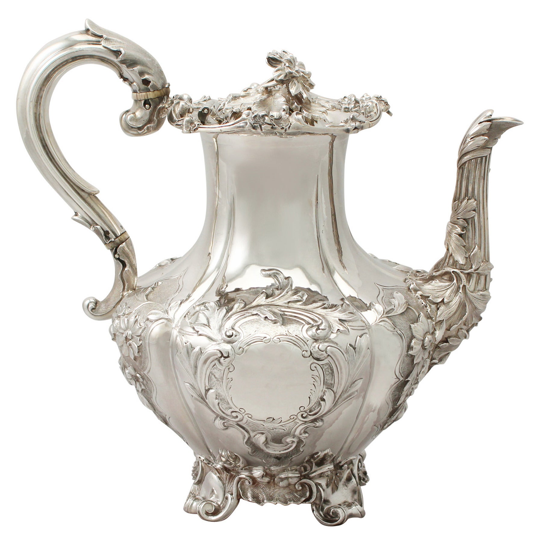 Sterling Silver Coffee Pot, Antique Victorian