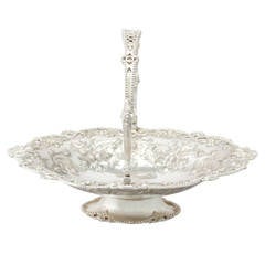 Sterling Silver Swing Handled Basket - Antique Victorian 12