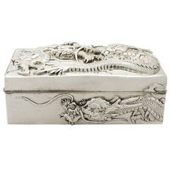 Chinese Export Silver Box, Antique, circa 1900 11