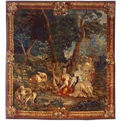 Antique 18th Century Brussels Mythological Tapestry with Diana the Huntress 11