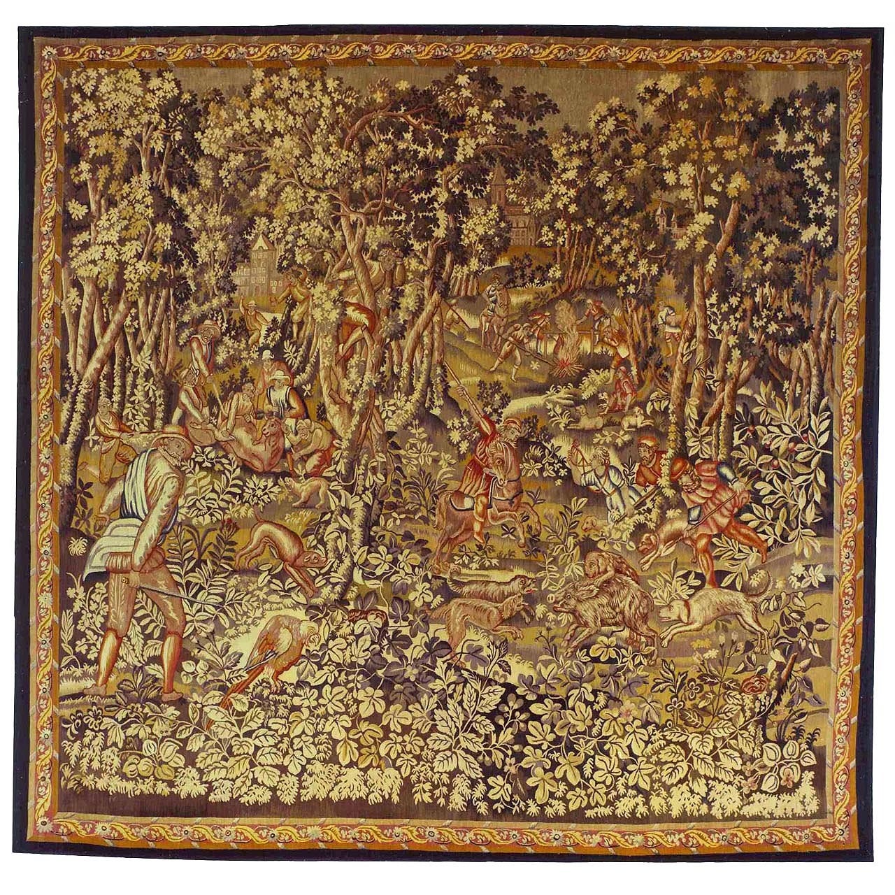 Antique 19th Century French Fox Hunt Tapestry {from Ralph Lauren window display}