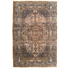 Antique Persian Lavar Rug in Small Size with Medallion and Corners, circa 1900 2