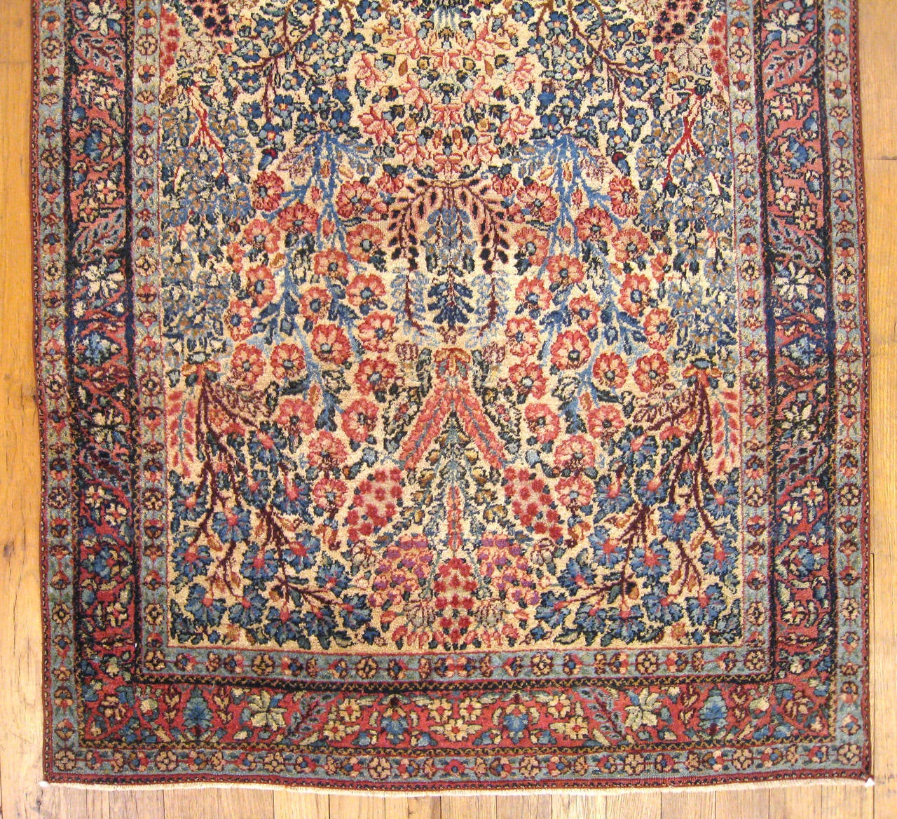Hand-Knotted Antique Persian Kerman Oriental Rug, circa 1900