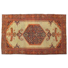 Antique Persian Ferahan Oriental Rug, in Small Size with Medallion & Spare Field 1