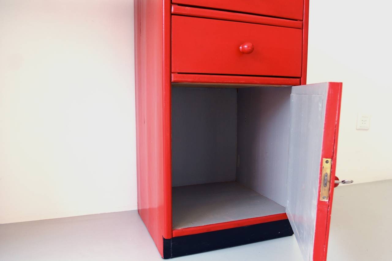 Mid-20th Century Ladies' Writing Desk by Gerrit Rietveld in Red Painted Wood, 1936