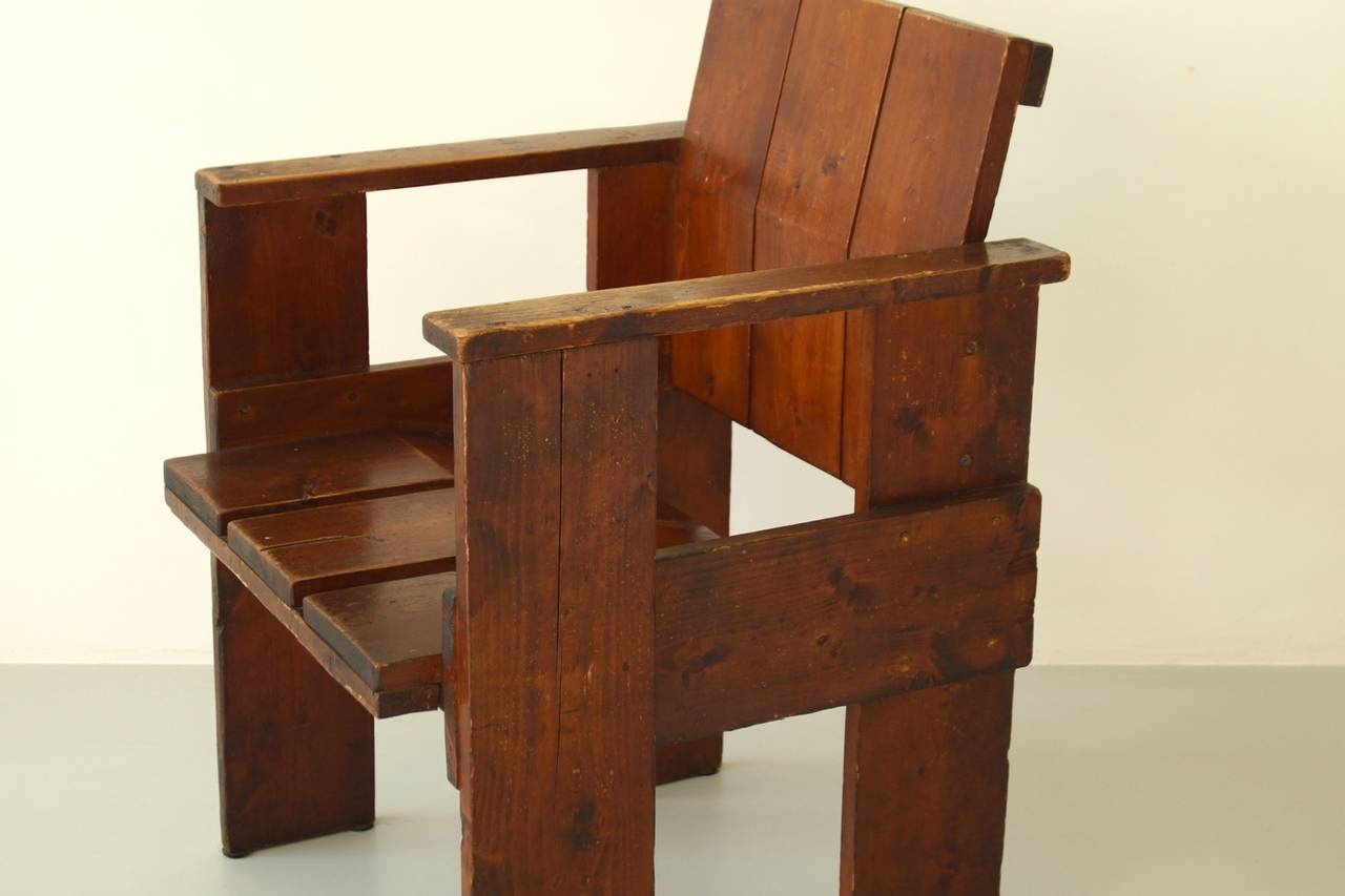 Albatros Crate Chair by Gerrit Rietveld In Fair Condition For Sale In Amsterdam, NL