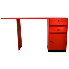 Ladies' Writing Desk by Gerrit Rietveld in Red Painted Wood, 1936