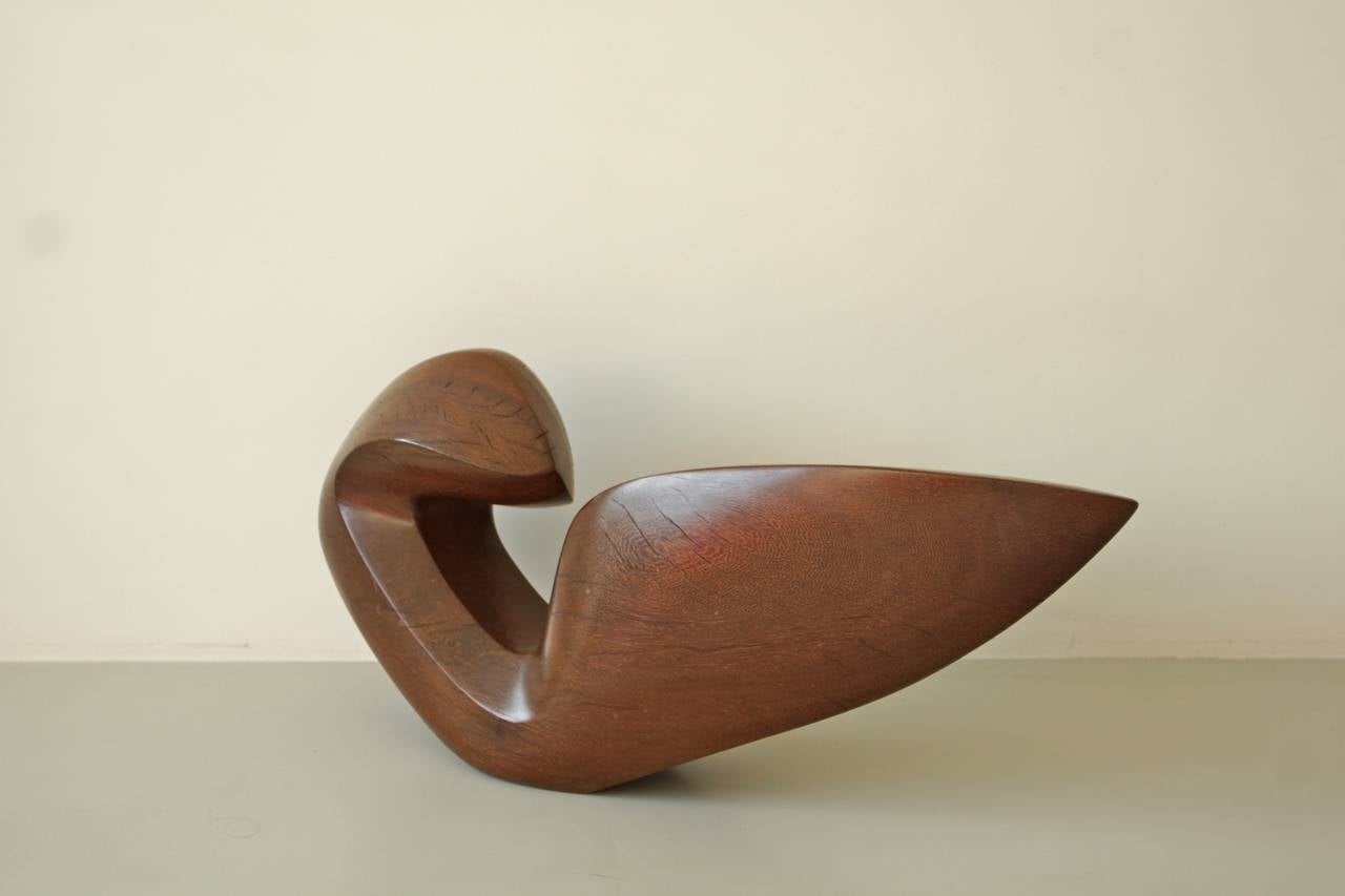 Dutch Beautiful Abstract 1950s Teak Sculpture by Dolf Breetvelt For Sale