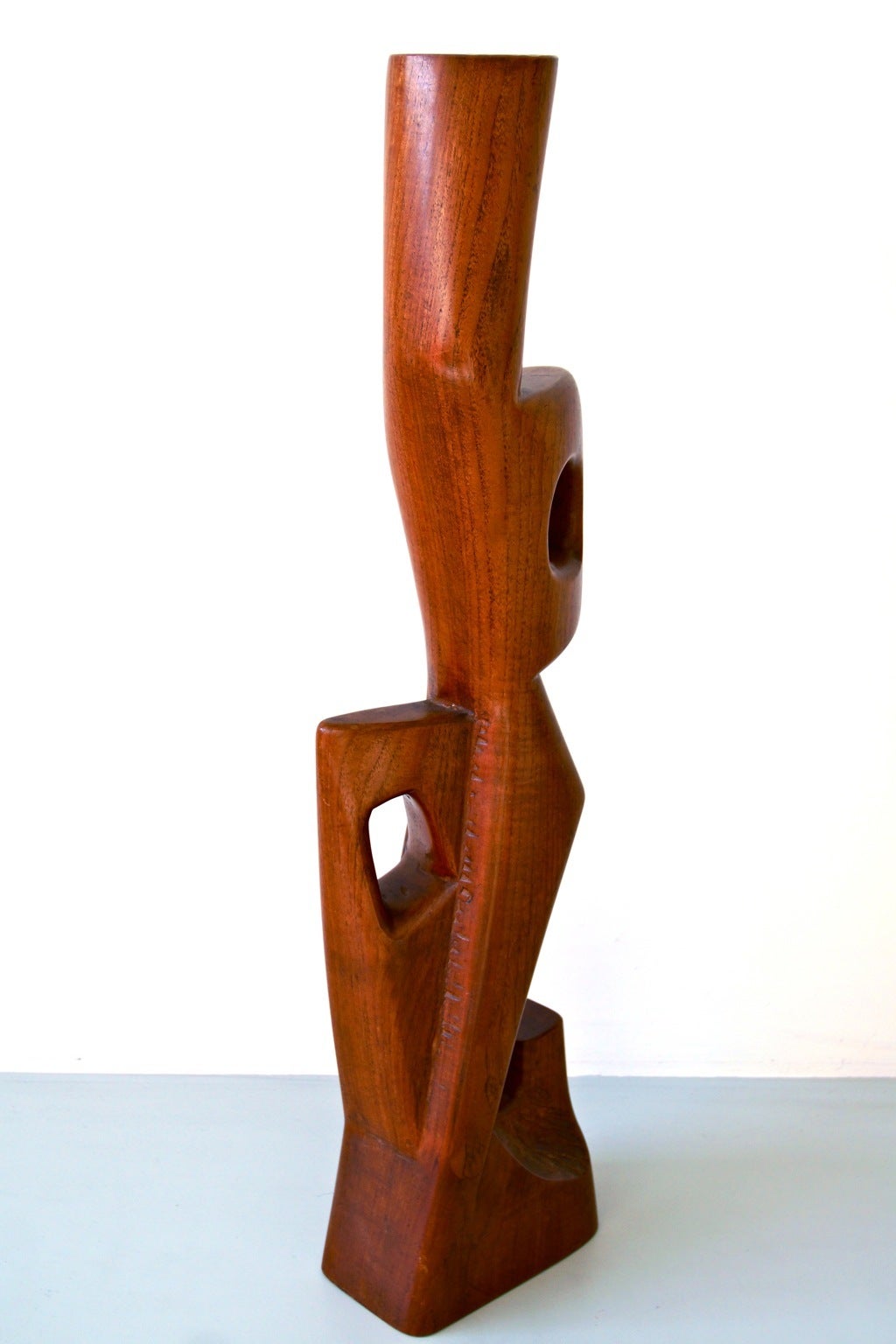 Dutch Abstract 1950s Teak Sculpture by Dolf Breetvelt For Sale