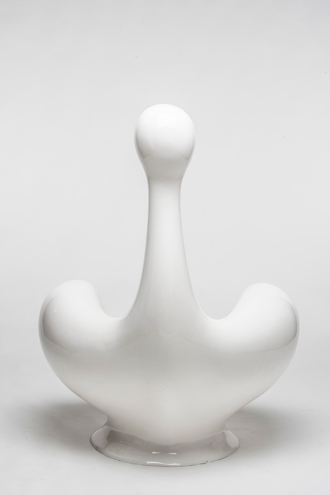 Angelheart armchair designed by Huub and Aleid Kortekaas, moulded form, white painted polyester, 1970.
