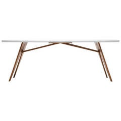 Retro Zigzag Table, Top Covered with White Formica by Gerrit Rietveld